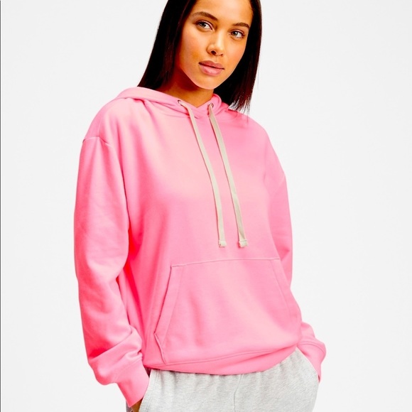NWT GAP NEON Impulse pinkFLEECE HOODIE SIZE LARGE